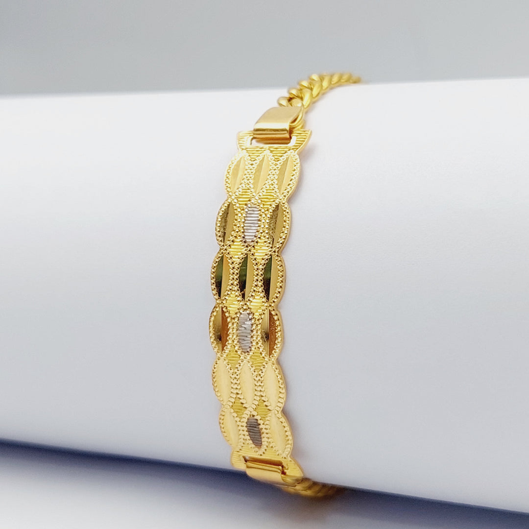 21K Gold Luxury Bar Bracelet by Saeed Jewelry - Image 2