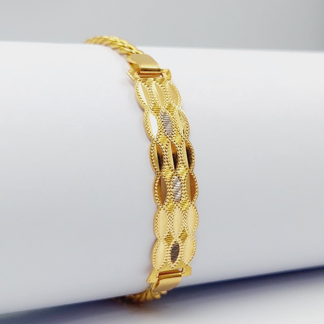 21K Gold Luxury Bar Bracelet by Saeed Jewelry - Image 5