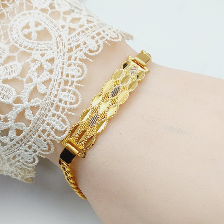 21K Gold Luxury Bar Bracelet by Saeed Jewelry - Image 1