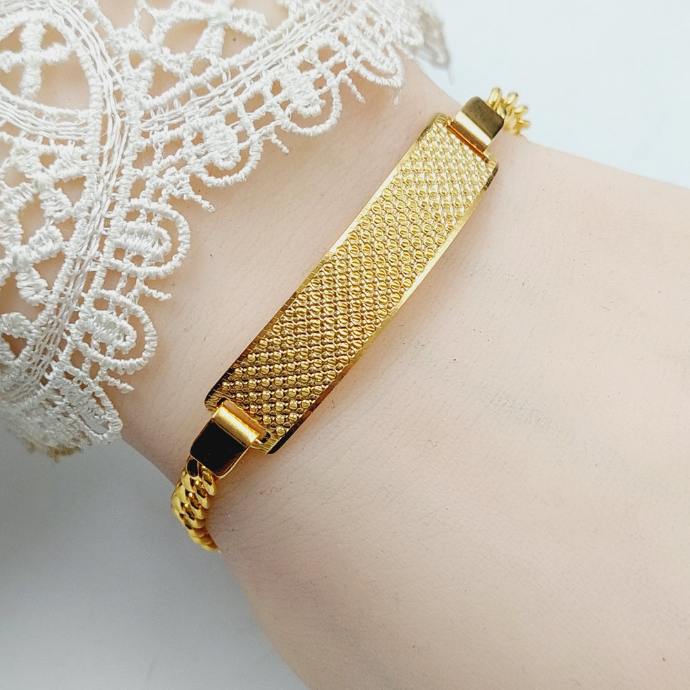 21K Gold Luxury Bar Bracelet by Saeed Jewelry - Image 2