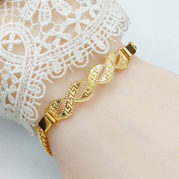 21K Gold Luxury Bar Bracelet by Saeed Jewelry - Image 3