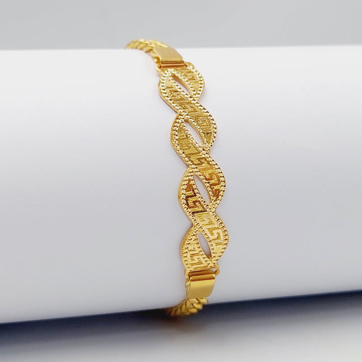 21K Gold Luxury Bar Bracelet by Saeed Jewelry - Image 4