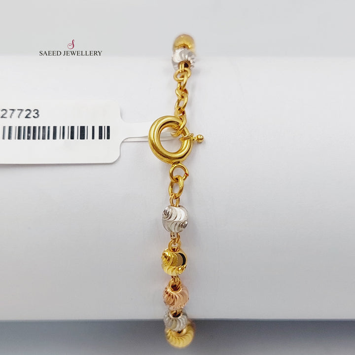 21K Gold Luxury Balls Bracelet by Saeed Jewelry - Image 2