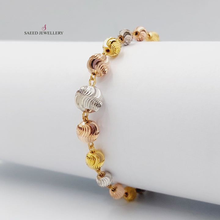 21K Gold Luxury Balls Bracelet by Saeed Jewelry - Image 3