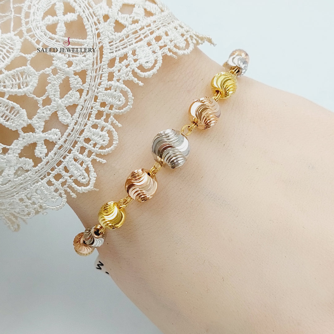 Luxury Bead Bracelet Made Of 21K Colored Gold by Saeed Jewelry-27723