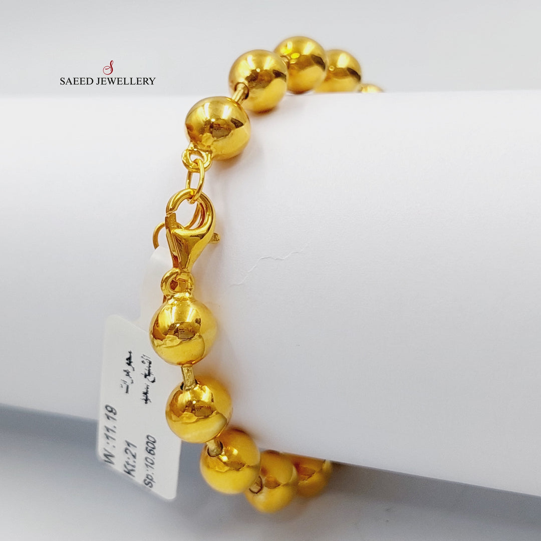 Luxury Bead Bracelet Made Of 21K Yellow Gold by Saeed Jewelry-27679