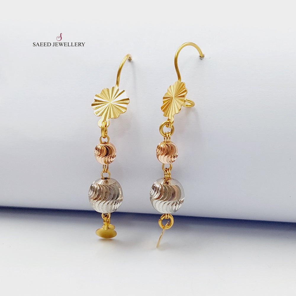 21K Gold Luxury Balls Earrings by Saeed Jewelry - Image 2