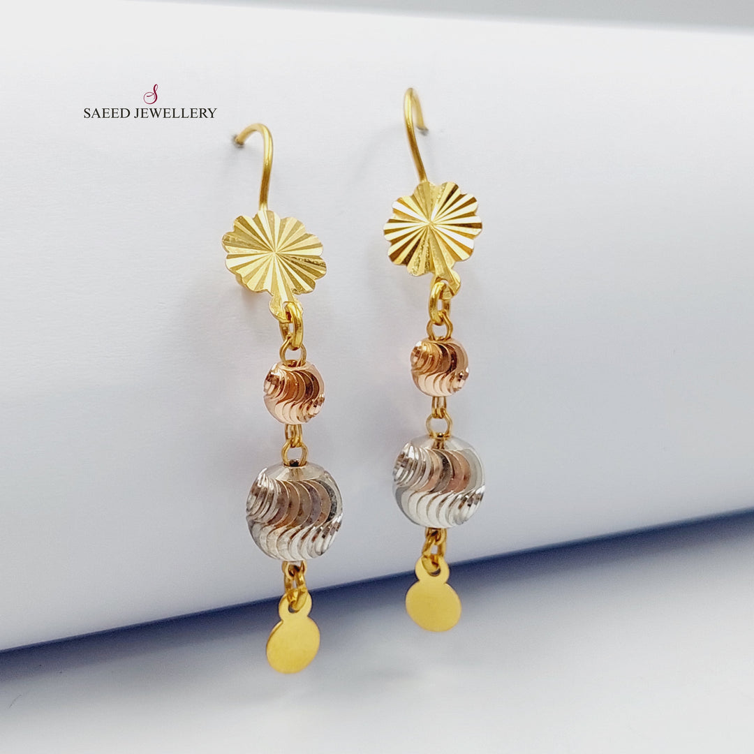 Luxury Bead Earrings Made Of 21K Colored Gold by Saeed Jewelry-27724
