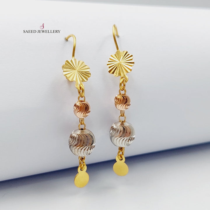 Luxury Bead Earrings Made Of 21K Colored Gold by Saeed Jewelry-27724