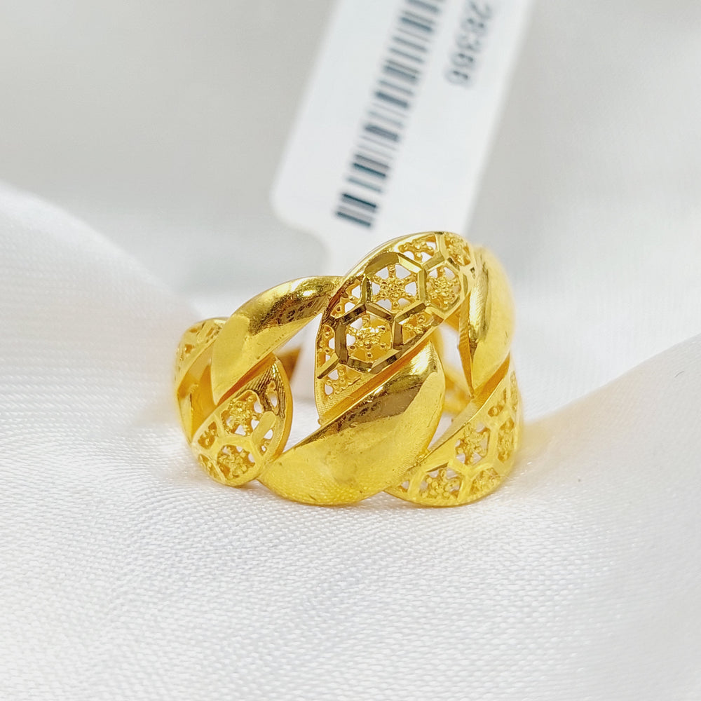 21K Gold Luxury Cuban Links Ring by Saeed Jewelry - Image 2