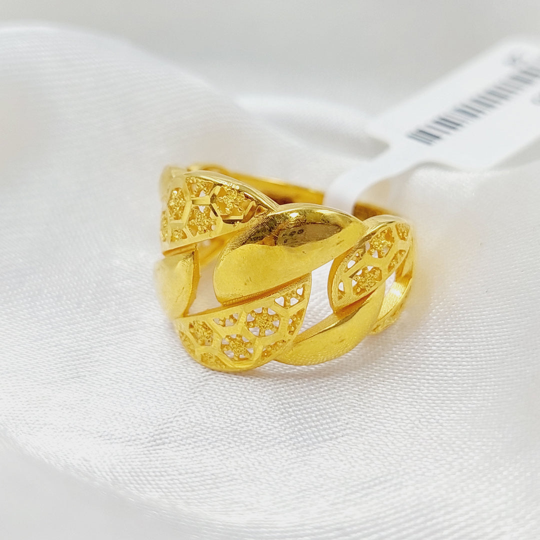 21K Gold Luxury Cuban Links Ring by Saeed Jewelry - Image 3