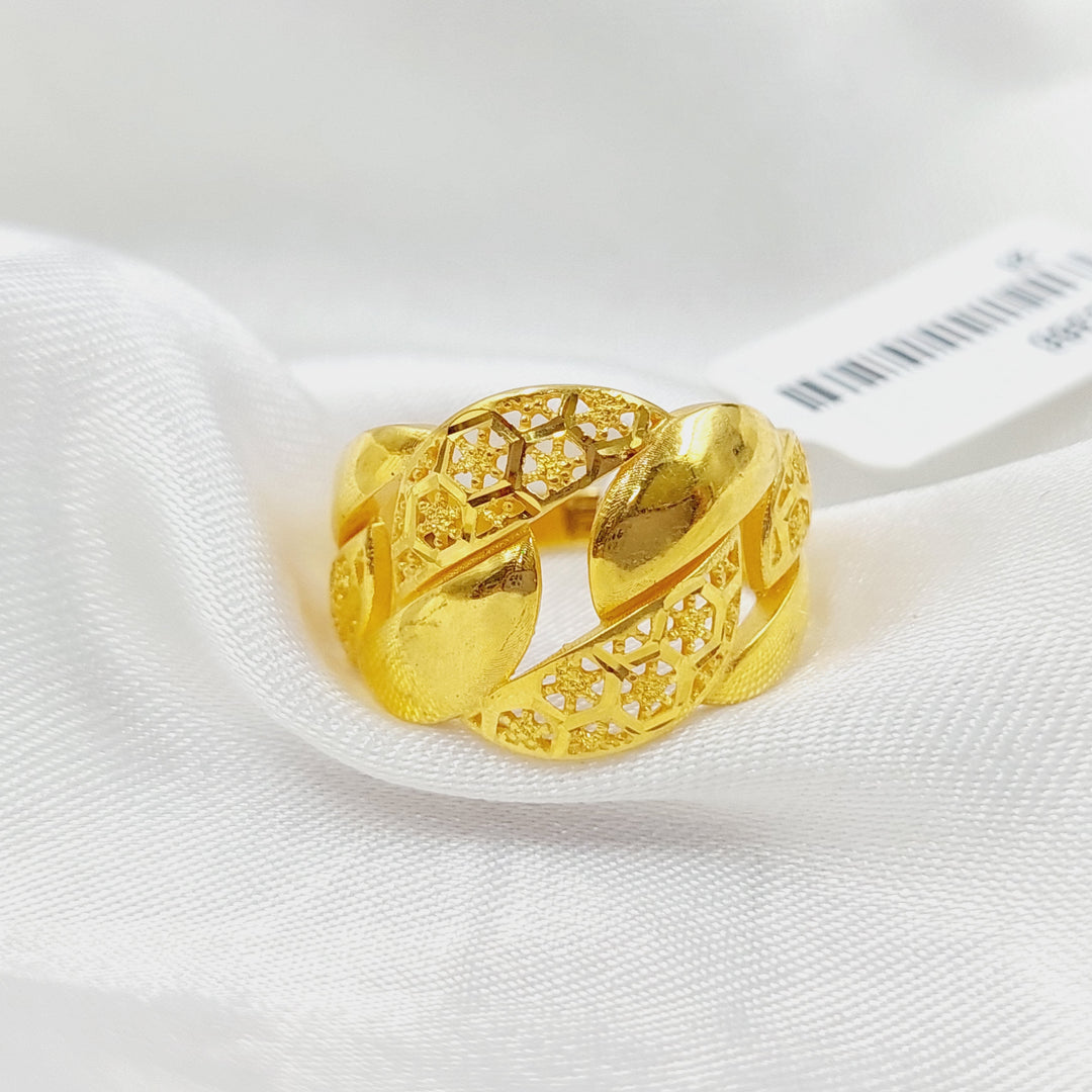 21K Gold Luxury Cuban Links Ring by Saeed Jewelry - Image 1