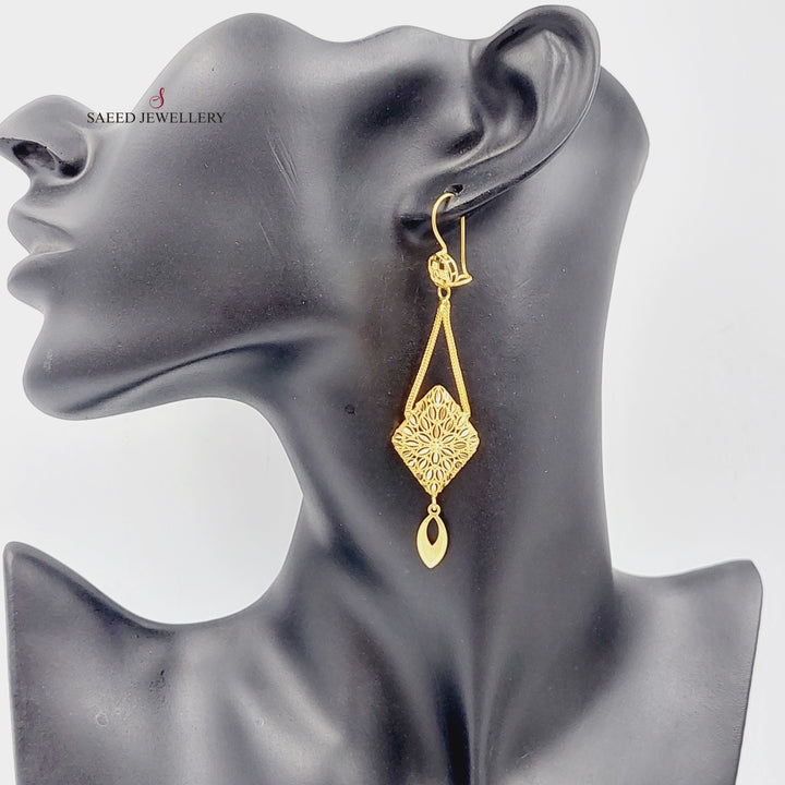 21K Gold Luxury Earrings by Saeed Jewelry - Image 3