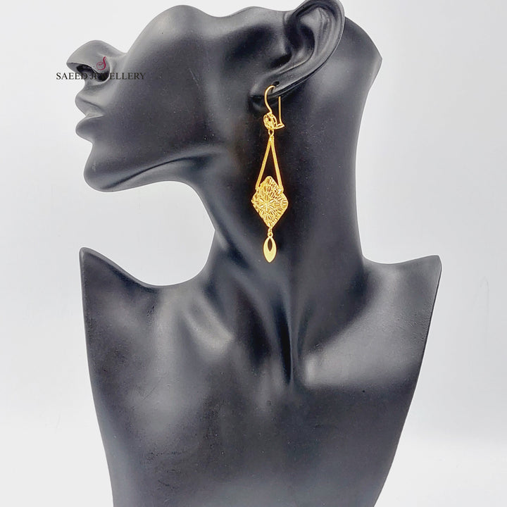 21K Gold Luxury Earrings by Saeed Jewelry - Image 4