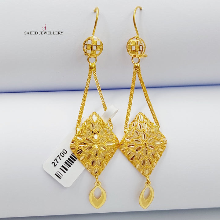 21K Gold Luxury Earrings by Saeed Jewelry - Image 5