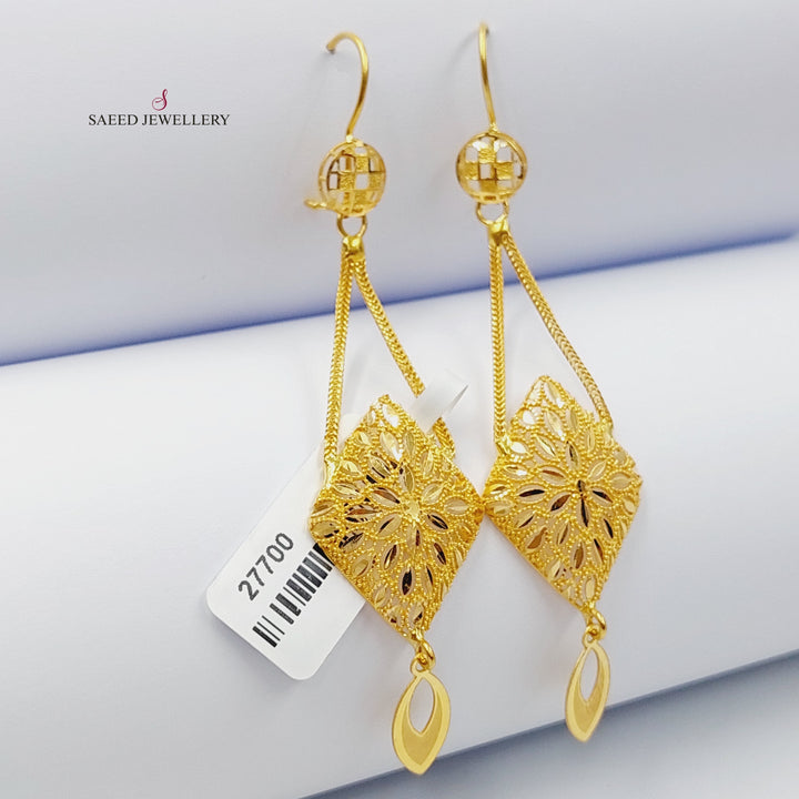 21K Gold Luxury Earrings by Saeed Jewelry - Image 9