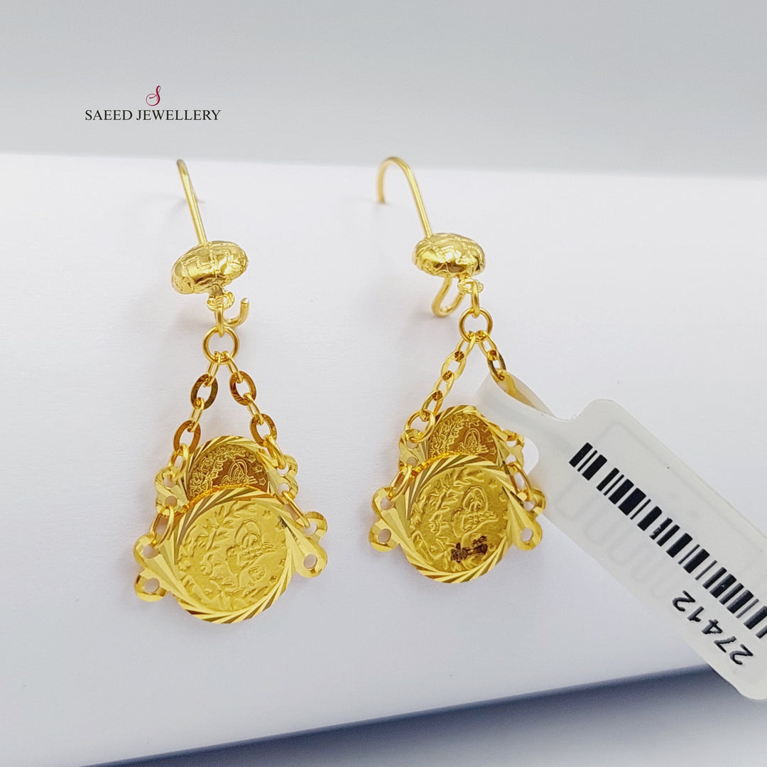 Luxury Eighths Earrings Made Of  21K Yellow Gold by Saeed Jewelry-27412