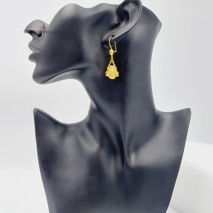 21K Gold Luxury Eighths Earrings by Saeed Jewelry - Image 3