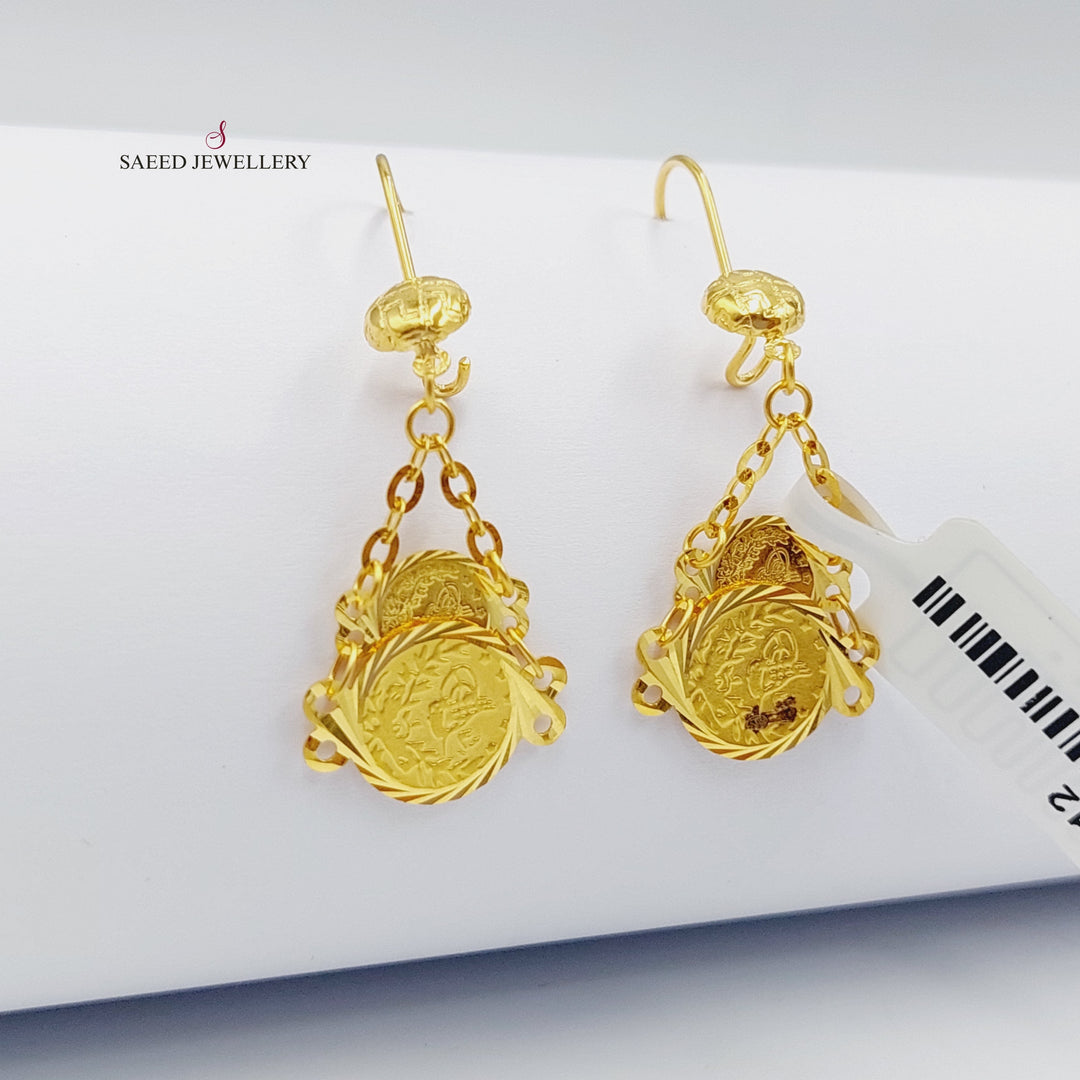 21K Gold Luxury Eighths Earrings by Saeed Jewelry - Image 1