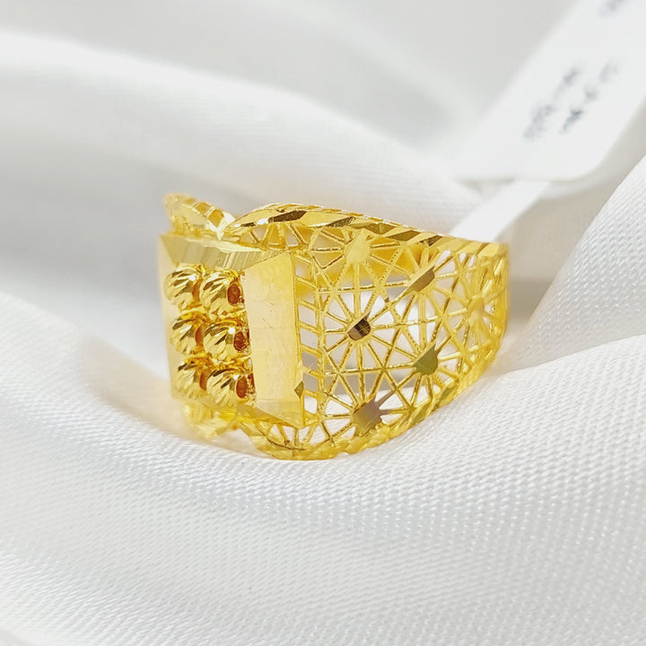 21K Gold Luxury Engraved Ring by Saeed Jewelry - Image 3