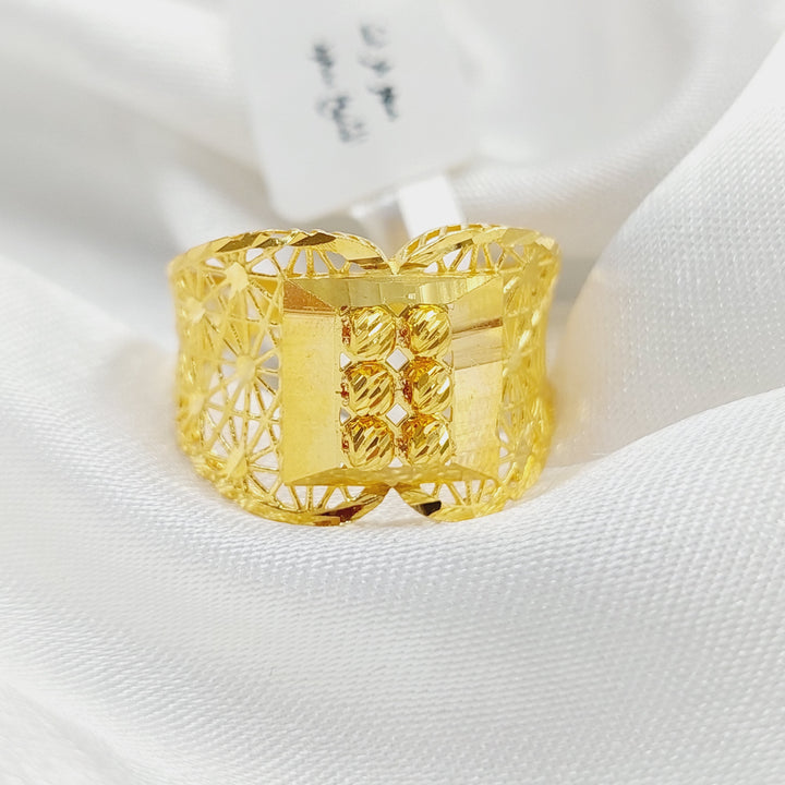 Luxury Engraved Ring Made Of 21K Yellow Gold by Saeed Jewelry-27781