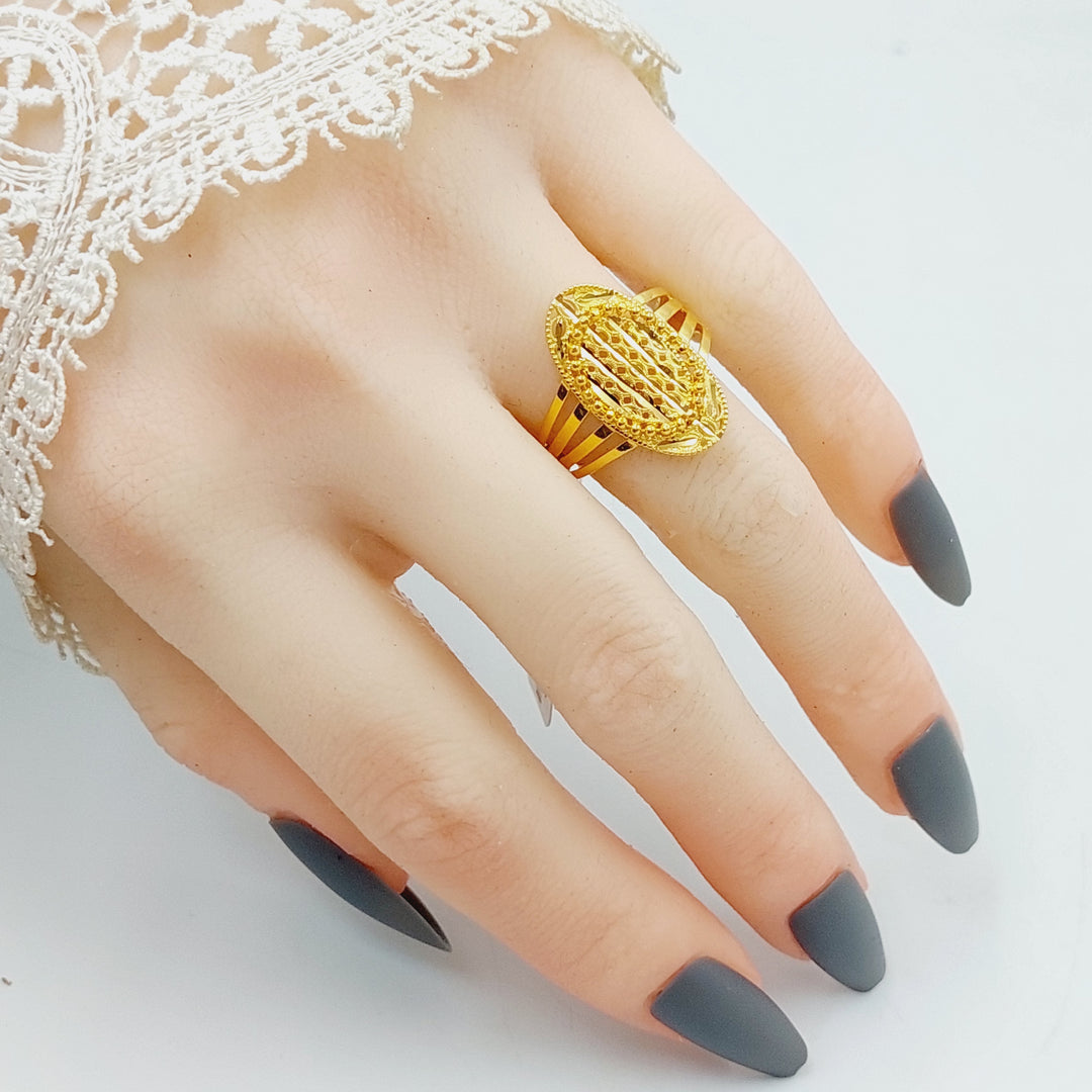 21K Gold Luxury Engraved Ring by Saeed Jewelry - Image 4