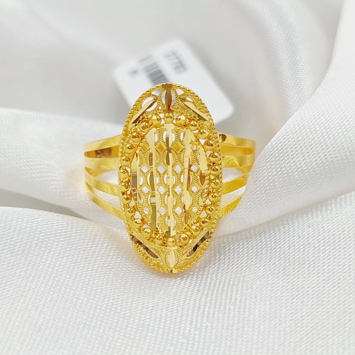 Luxury Engraved Ring Made Of 21K Yellow Gold by Saeed Jewelry-27783