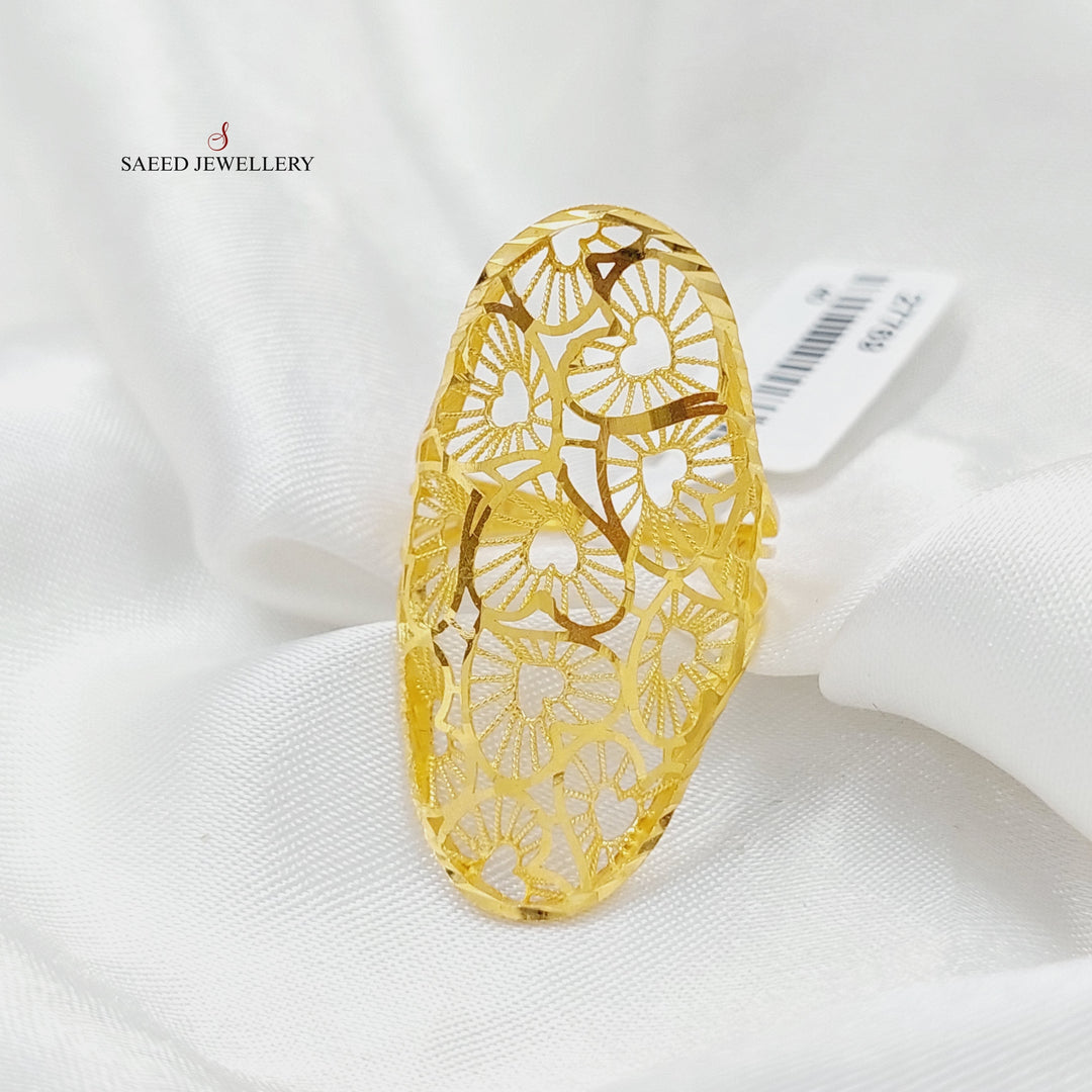 21K Gold Luxury Heart Ring by Saeed Jewelry - Image 4