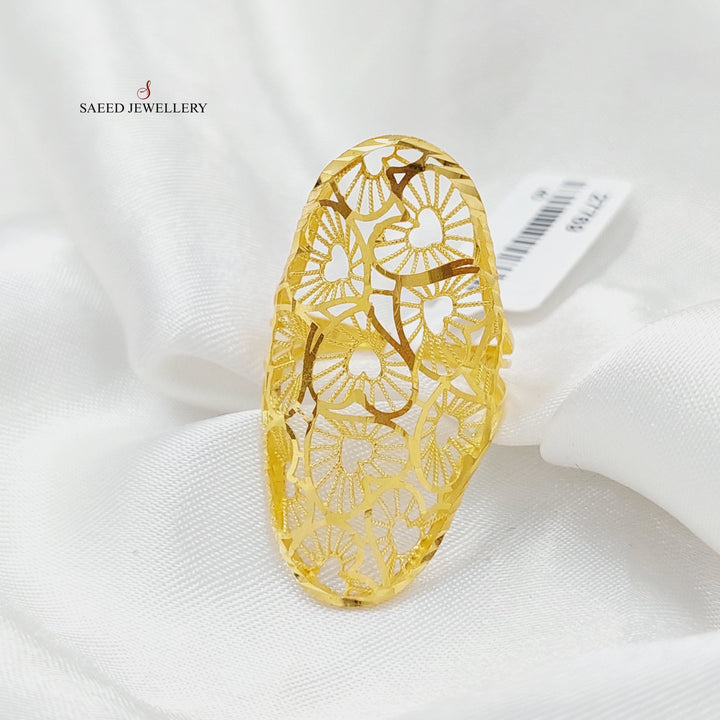 21K Gold Luxury Heart Ring by Saeed Jewelry - Image 3