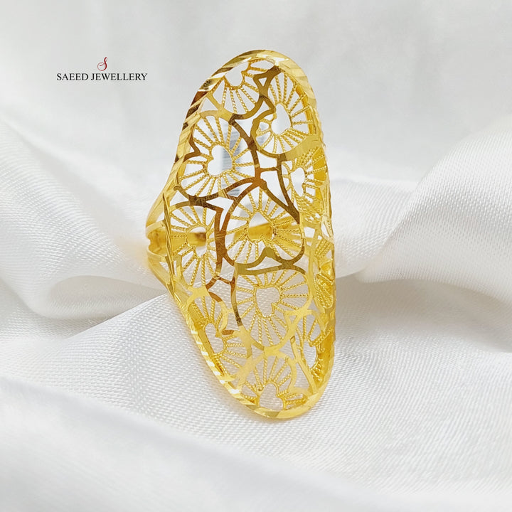 21K Gold Luxury Heart Ring by Saeed Jewelry - Image 6