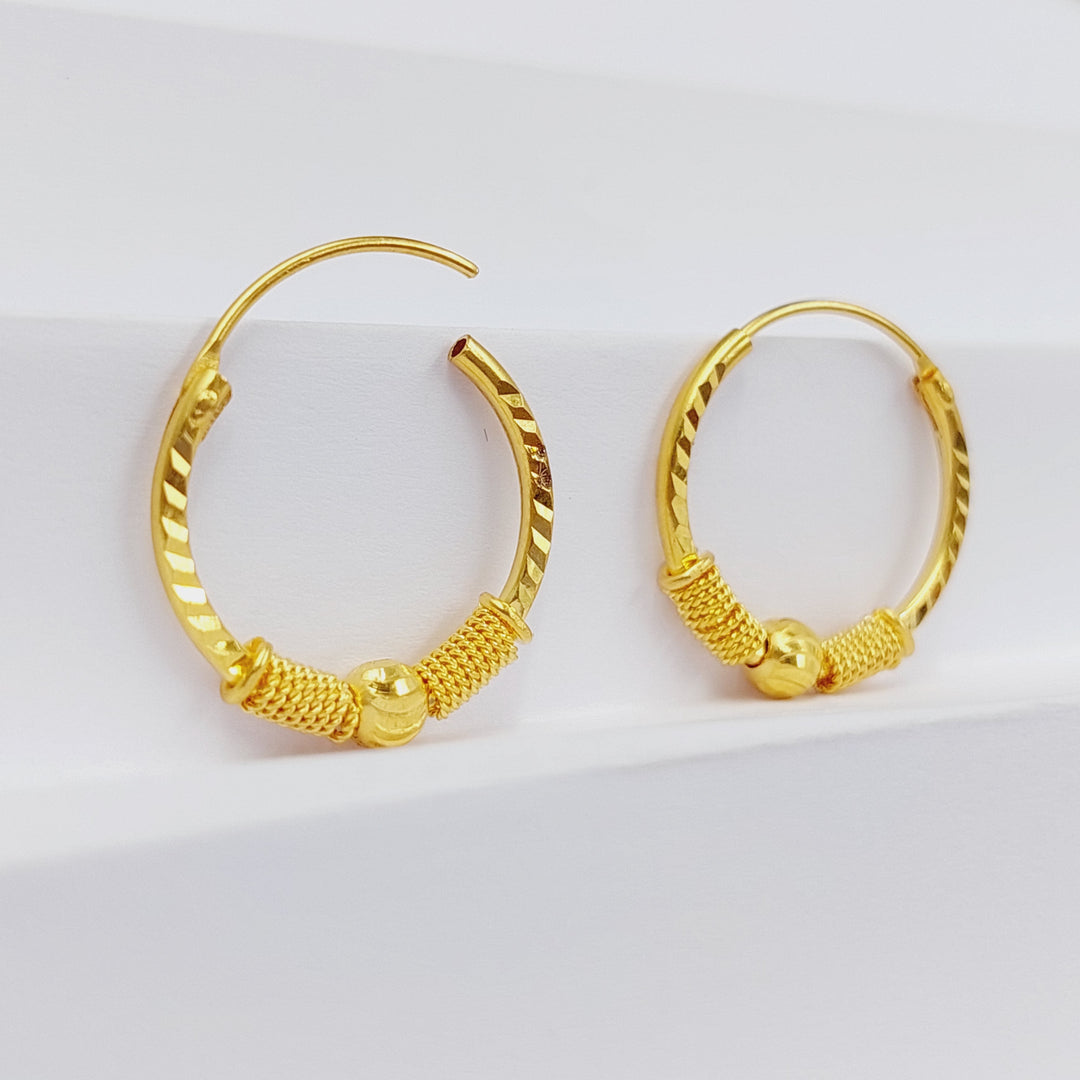 21K Gold Luxury Hoop Earrings by Saeed Jewelry - Image 5