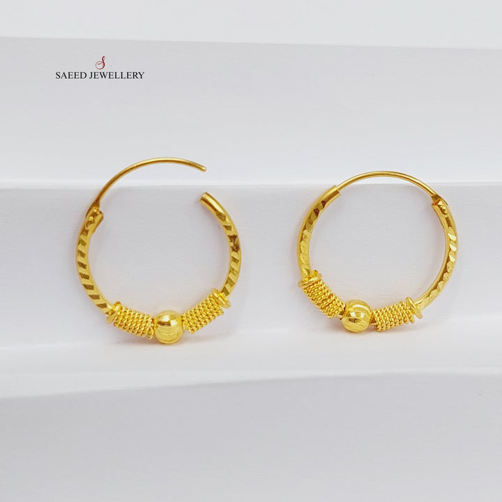 Luxury Hoop Earrings Made Of 21K Yellow Gold by Saeed Jewelry-28333