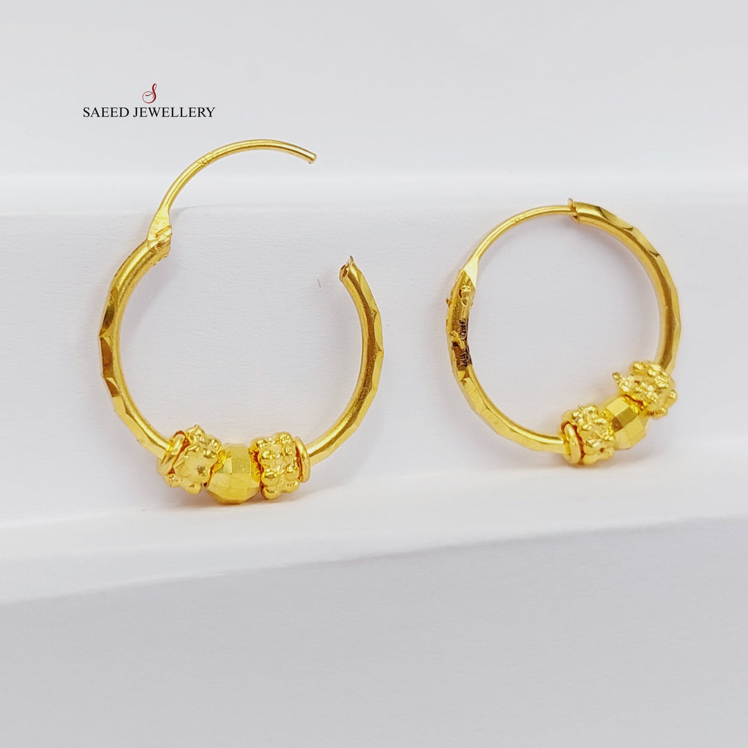 Luxury Hoop Earrings Made Of 21K Yellow Gold by Saeed Jewelry-28335