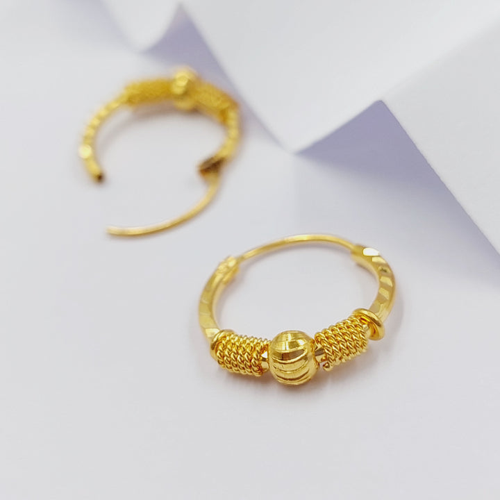 21K Gold Luxury Hoop Earrings by Saeed Jewelry - Image 4