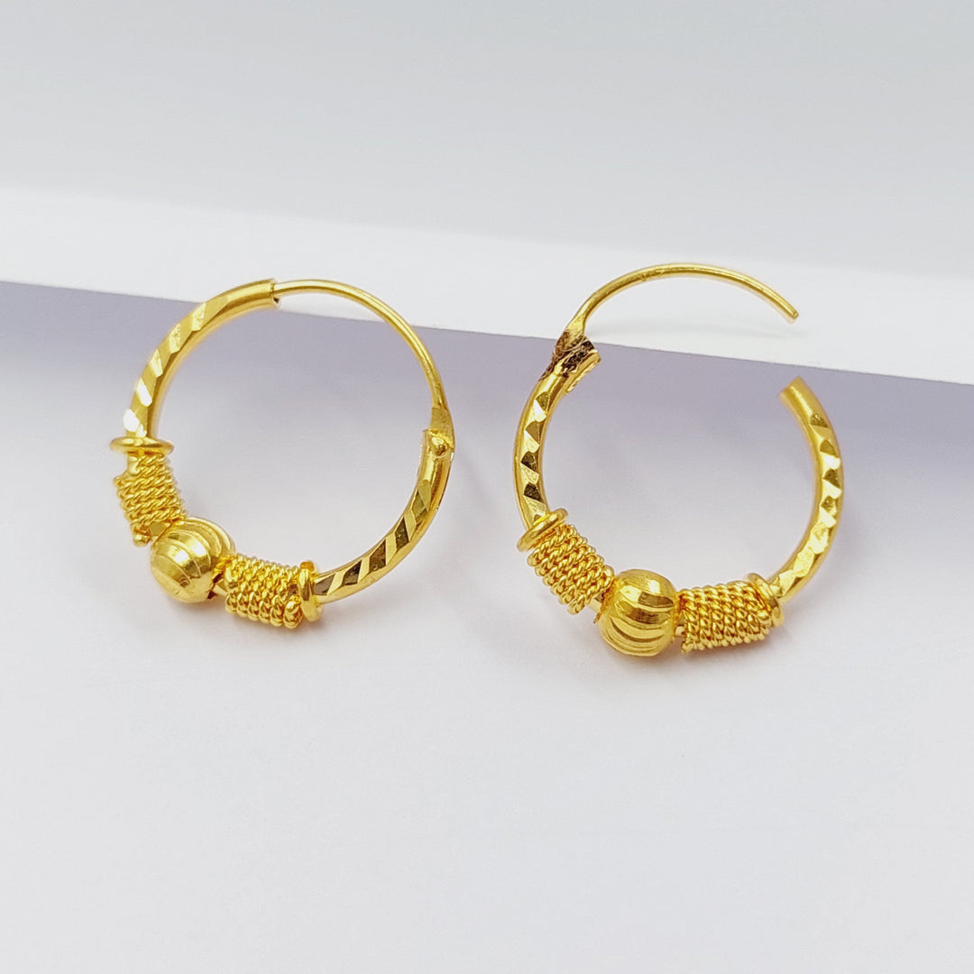 21K Gold Luxury Hoop Earrings by Saeed Jewelry - Image 5