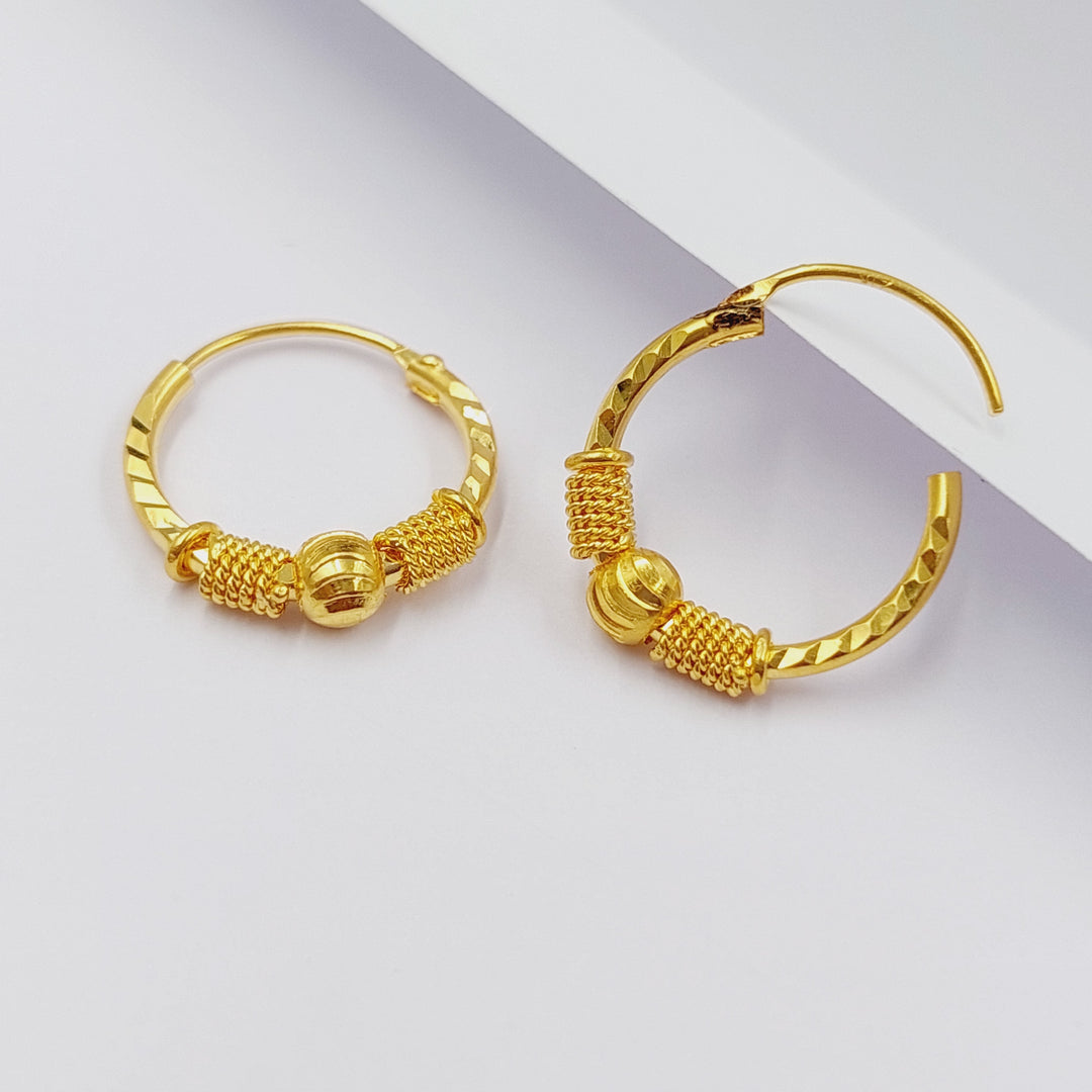 21K Gold Luxury Hoop Earrings by Saeed Jewelry - Image 1