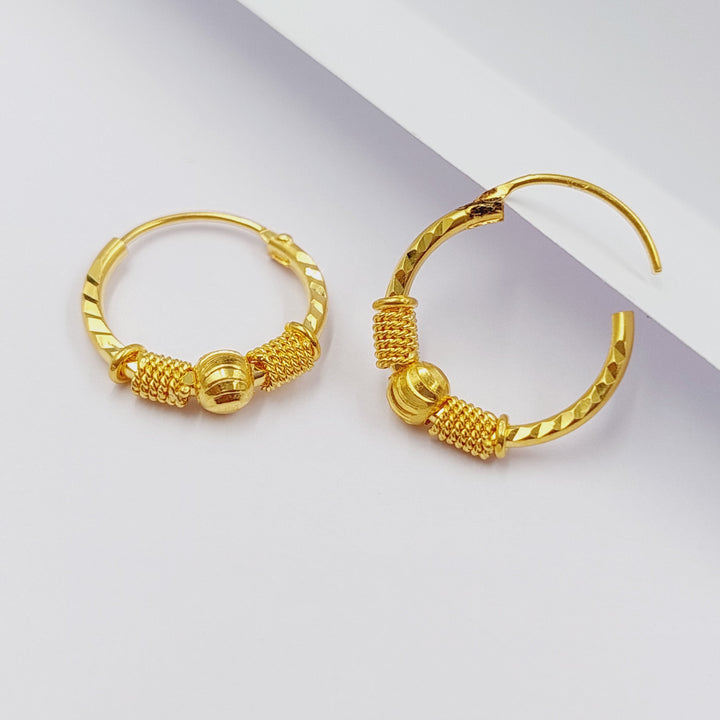 21K Gold Luxury Hoop Earrings by Saeed Jewelry - Image 1