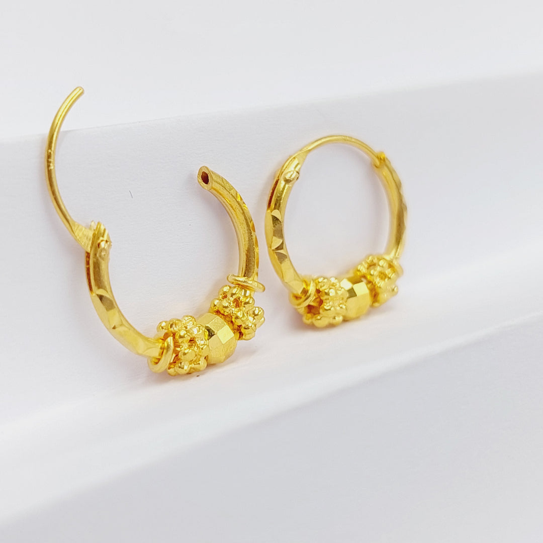 21K Gold Luxury Hoop Earrings by Saeed Jewelry - Image 6