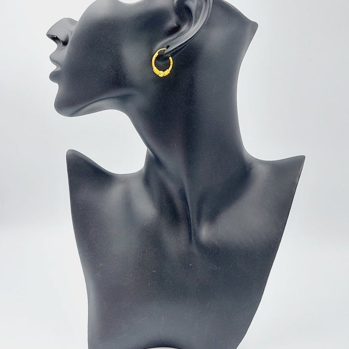 Luxury Hoop Earrings Made Of 21K Yellow Gold by Saeed Jewelry-28338