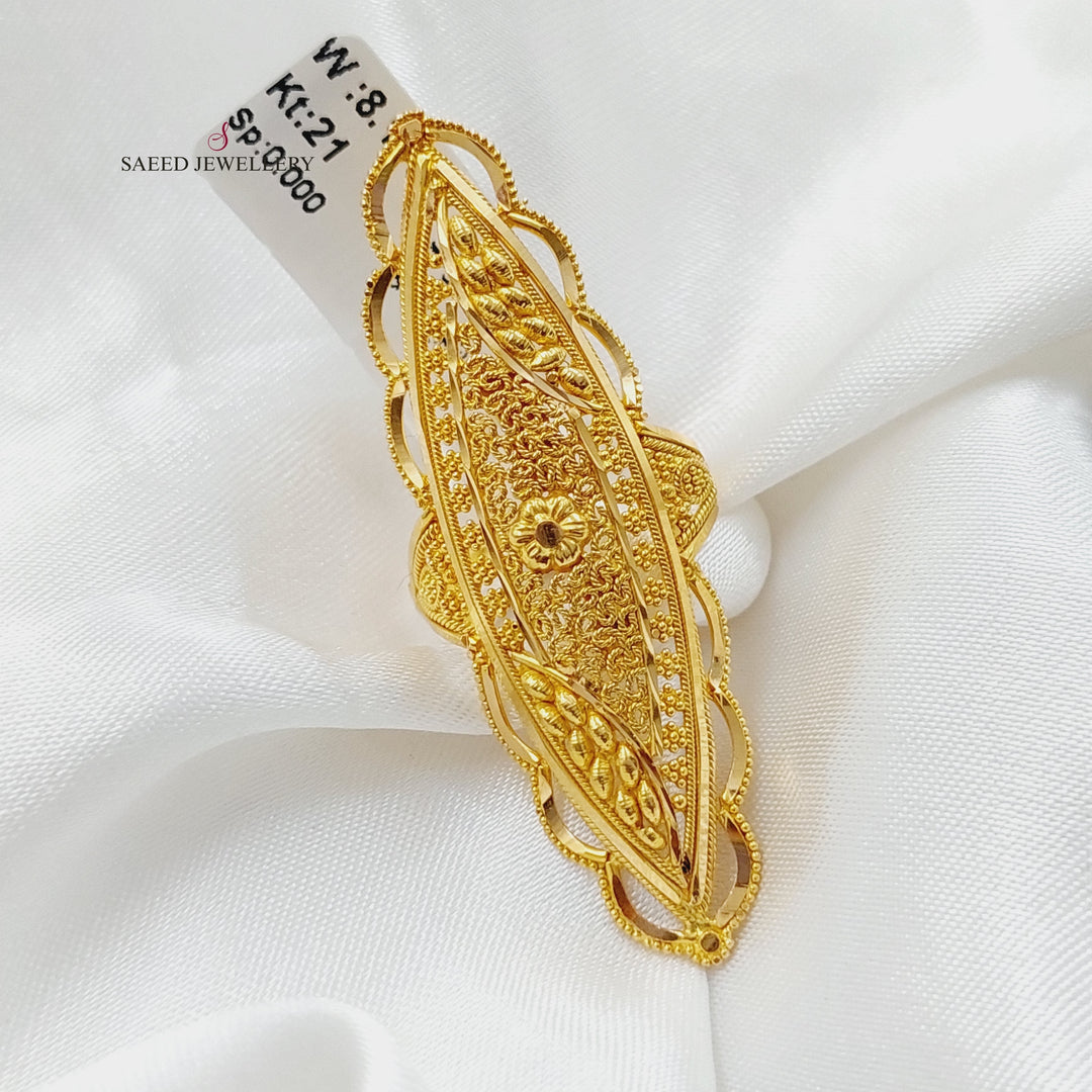 21K Gold Luxury Indian Ring by Saeed Jewelry - Image 5