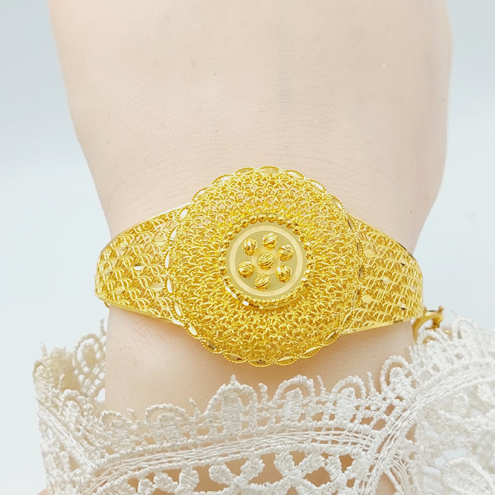 21K Gold Luxury Kuwaiti Bracelet by Saeed Jewelry - Image 2