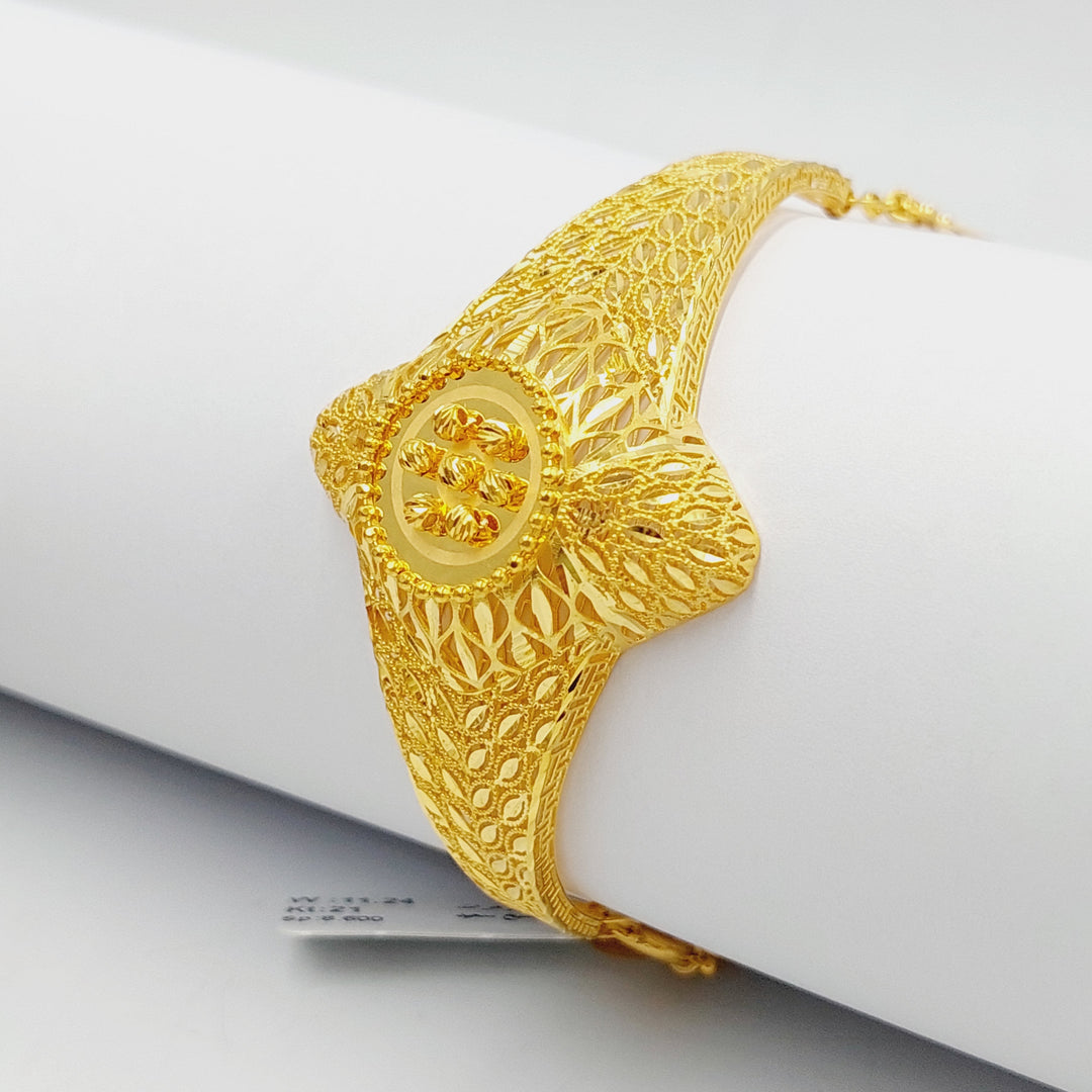 21K Gold Luxury Kuwaiti Bracelet by Saeed Jewelry - Image 2