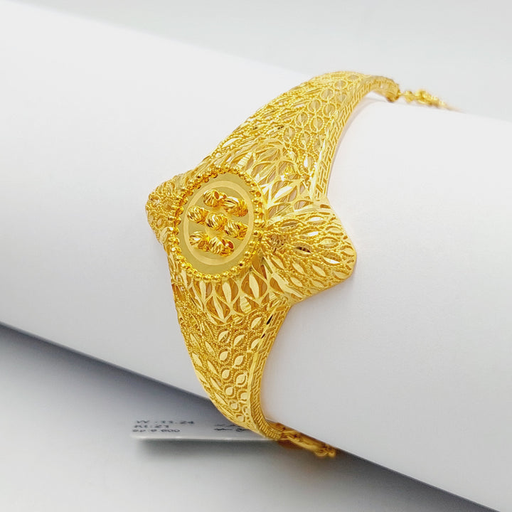 21K Gold Luxury Kuwaiti Bracelet by Saeed Jewelry - Image 2