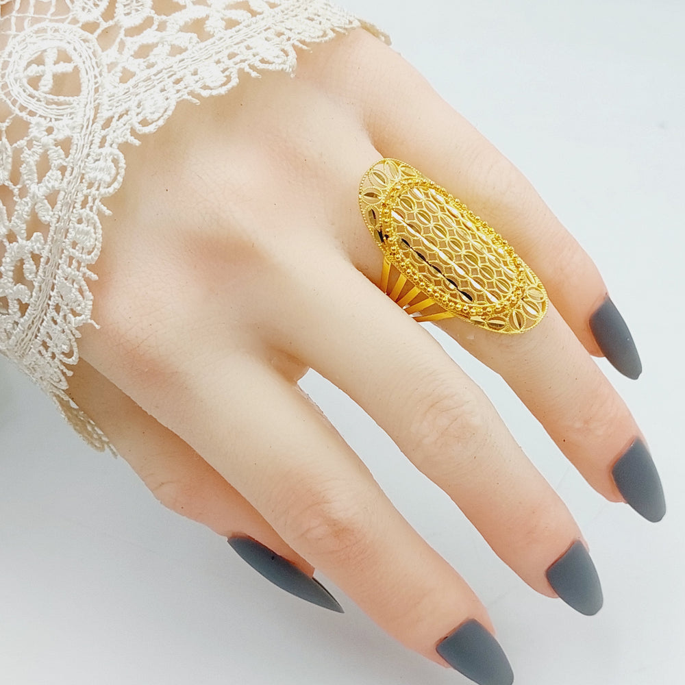 21K Gold Luxury Kuwaiti Ring by Saeed Jewelry - Image 2