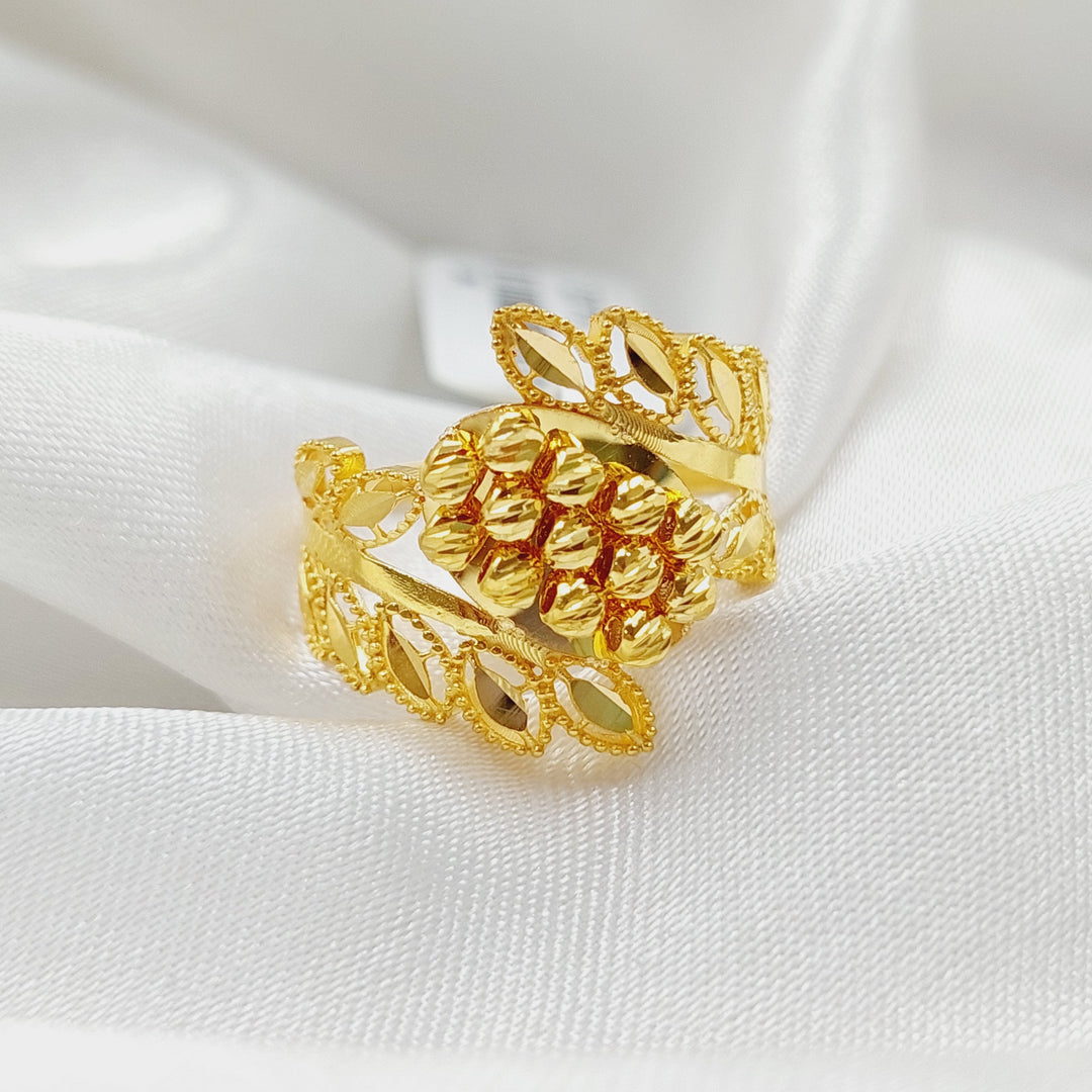 21K Gold Luxury Leaf Ring by Saeed Jewelry - Image 5