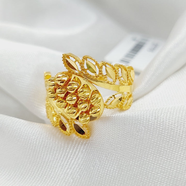 21K Gold Luxury Leaf Ring by Saeed Jewelry - Image 1