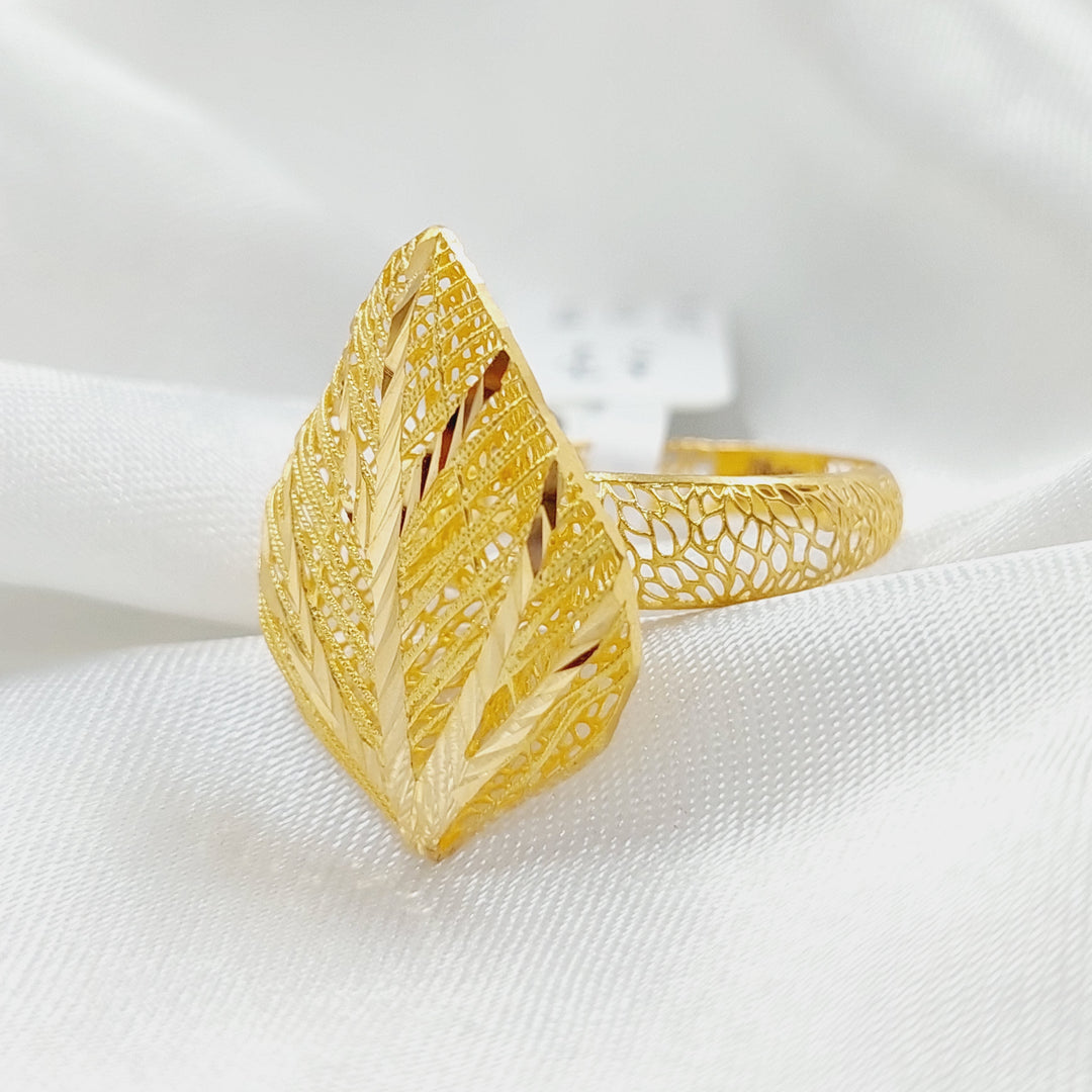 21K Gold Luxury Leaf Ring by Saeed Jewelry - Image 6