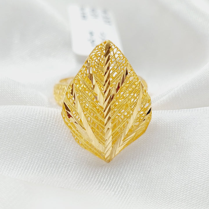 21K Gold Luxury Leaf Ring by Saeed Jewelry - Image 5