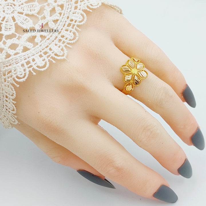 21K Gold Luxury Leaf Ring by Saeed Jewelry - Image 2