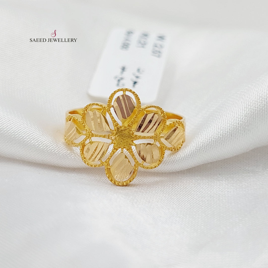 21K Gold Luxury Leaf Ring by Saeed Jewelry - Image 4